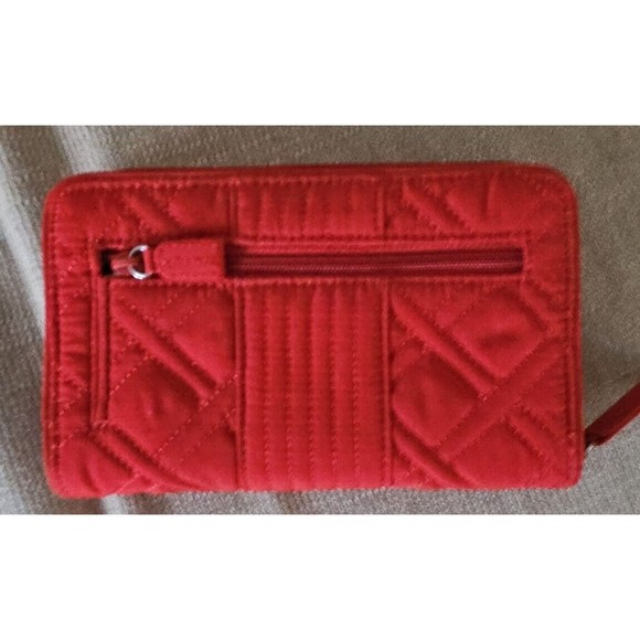 Vera Bradley Red Quilted Zip Around Wallet Credit Card/ Change Pocket. EUC - Picture 3 of 9